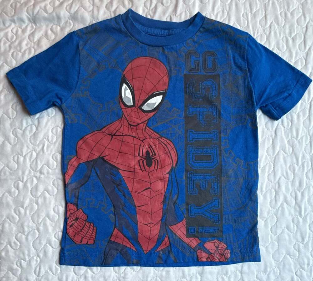 Marvel Spider-Man Go Spidey Blue Toddler Boys T-Shirt Size 4T